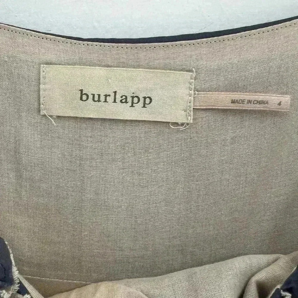 Anthropologie Burlapp Eyeleted Islands Silk Blend Dress Sleeveless Size 4 - Picture 4 of 7